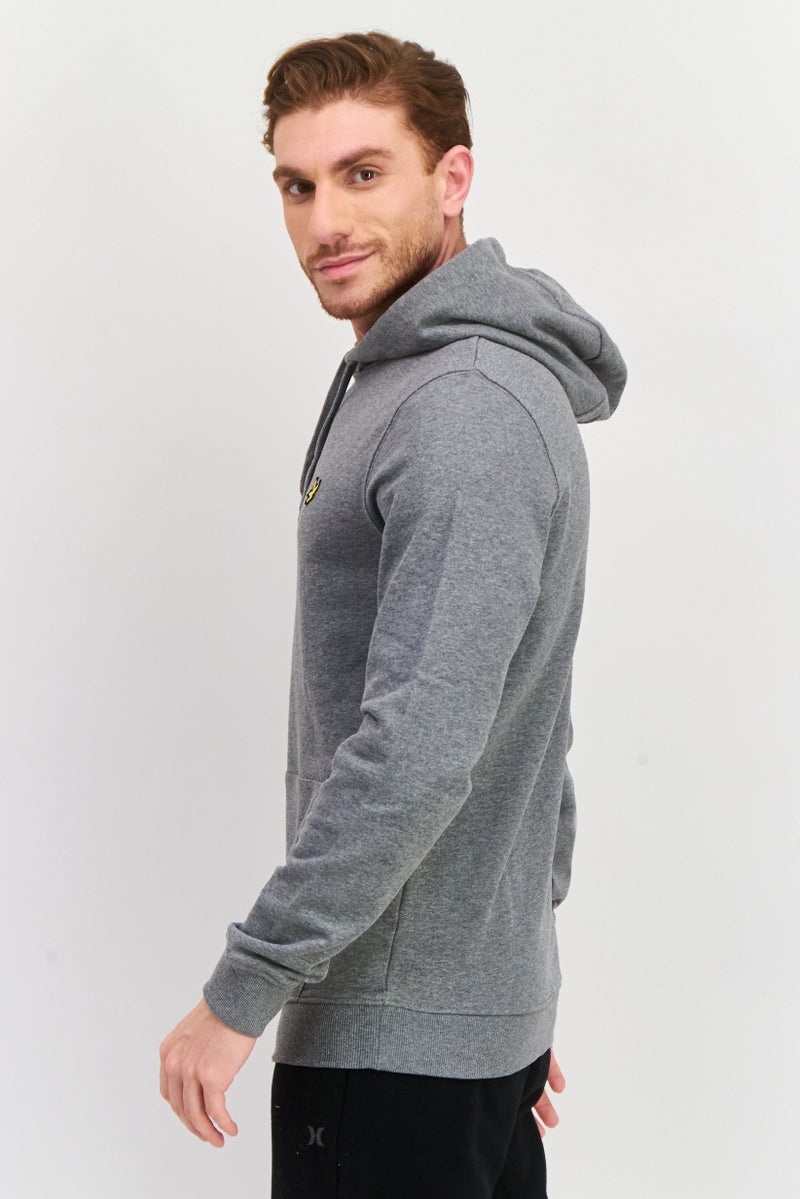 Lyle & Scott Men Hooded Brand Logo Long Sleeves Sweatshirt, Grey - Image 2