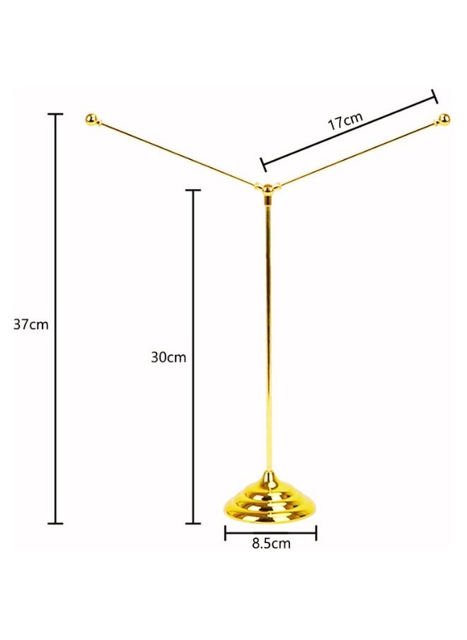 Generic - Desktop Flag Holder Desk Small Flag Stand Base Y Shape Double Mini Flags Pole Office School Conference Table Decoration (without flag) - Image 1