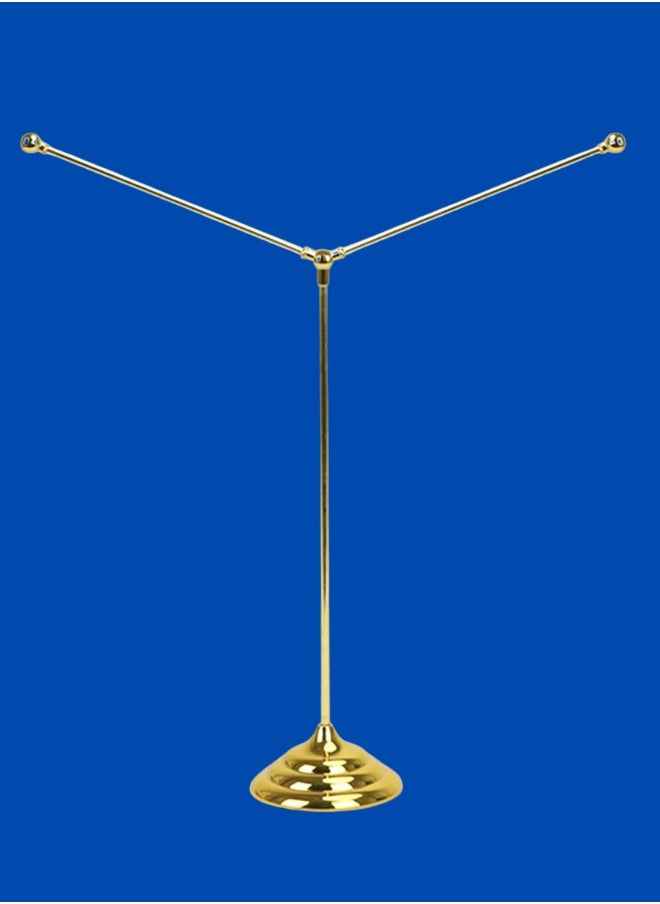 Generic - Desktop Flag Holder Desk Small Flag Stand Base Y Shape Double Mini Flags Pole Office School Conference Table Decoration (without flag) - Image 1