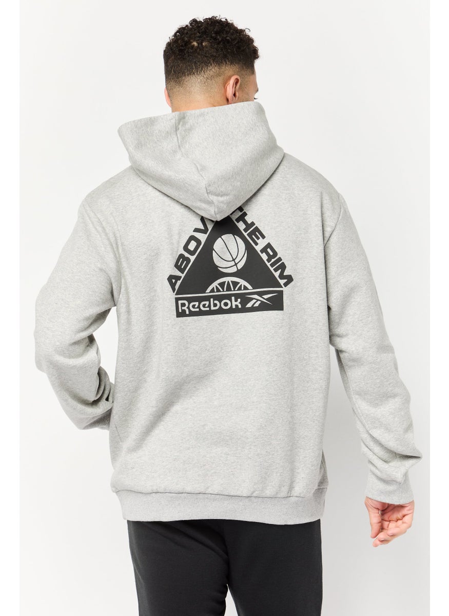 Reebok Men Sportswear Fit Long Sleeve Outdoor Sweatshirt, Grey  - Image 3