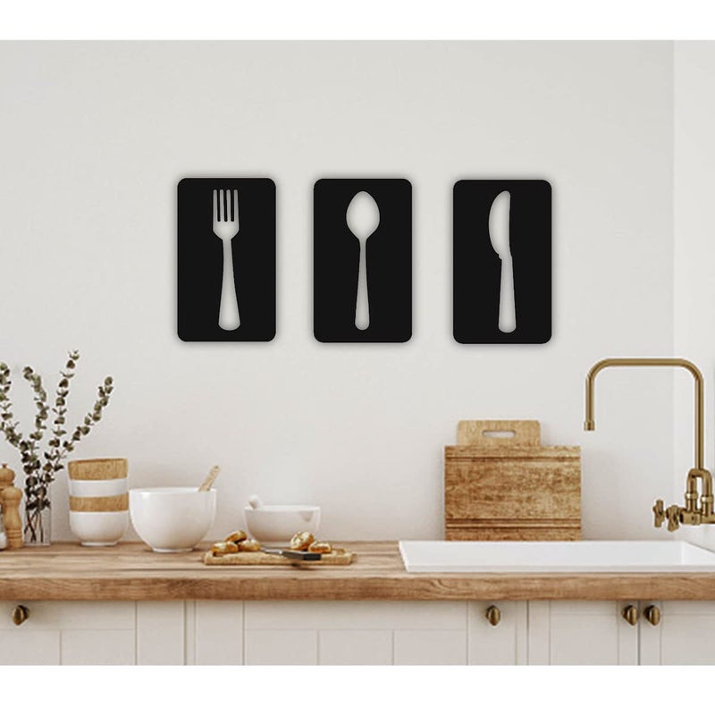 300Sparkles Framed Unique Design Light Weight Wall Hanging Black Medium 3 Pieces - Image 4