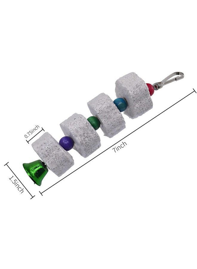 EDOBLUE - EDOBLUE 1 Pack Parrot Chewing Toy, Bird Beak Grinding Stone with Random Color of Bells for African Greys & Conure Eclectus Budgies Parakeet Cockatiel Hamster Chinchilla Rabbit - Image 1