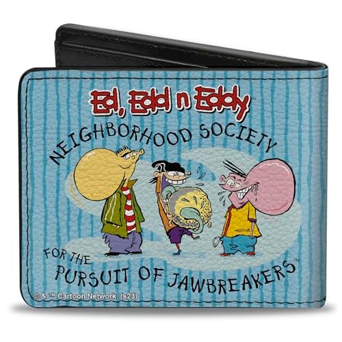 Buckle Down Warner Bros. Animation Wallet, Bifold, Ed Edd N Eddy Jawbreakers Pose and Title Logo Blues, Vegan Leather - Image 2