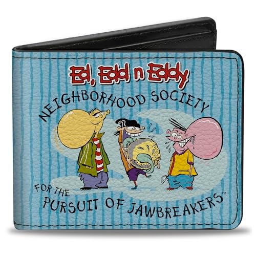 Buckle Down Warner Bros. Animation Wallet, Bifold, Ed Edd N Eddy Jawbreakers Pose and Title Logo Blues, Vegan Leather - Image 1