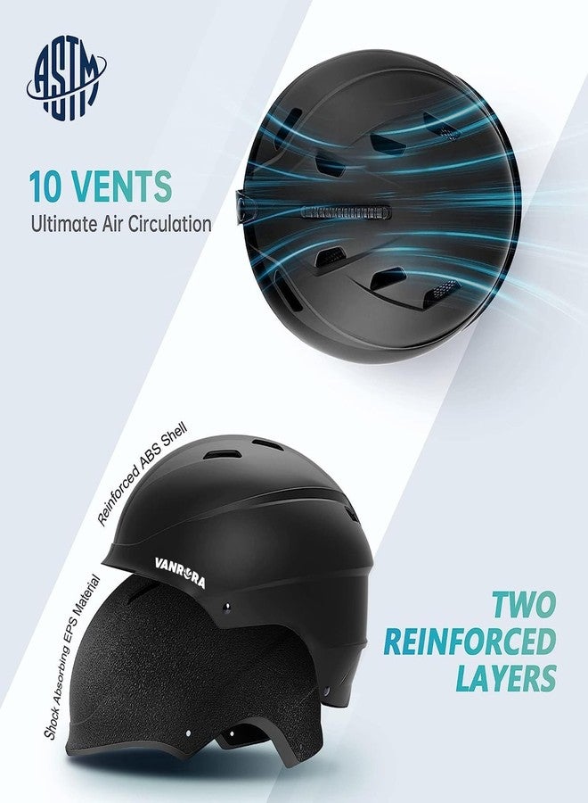 VANRORA Ski Helmet and Goggles Set, Black M/Red Lens - Image 2