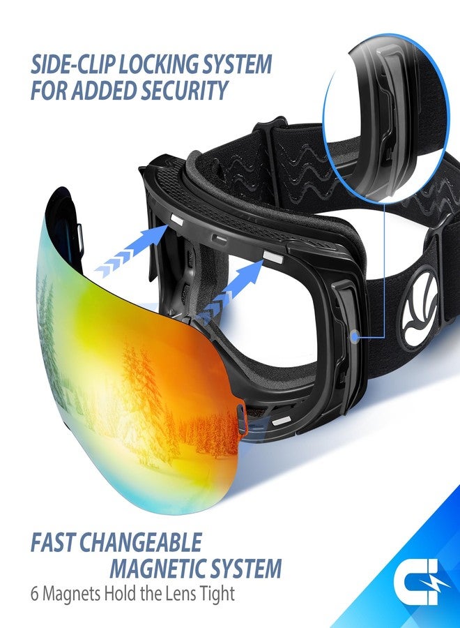 VANRORA Ski Helmet and Goggles Set, Black M/Red Lens - Image 5