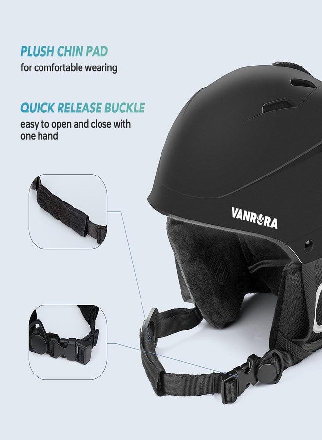 VANRORA Ski Helmet and Goggles Set, Black M/Red Lens - Image 3