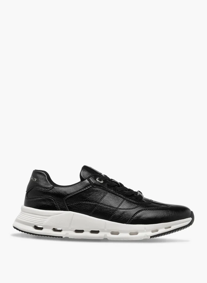 Paprika Quilted Sneakers with Lace-Up Closure