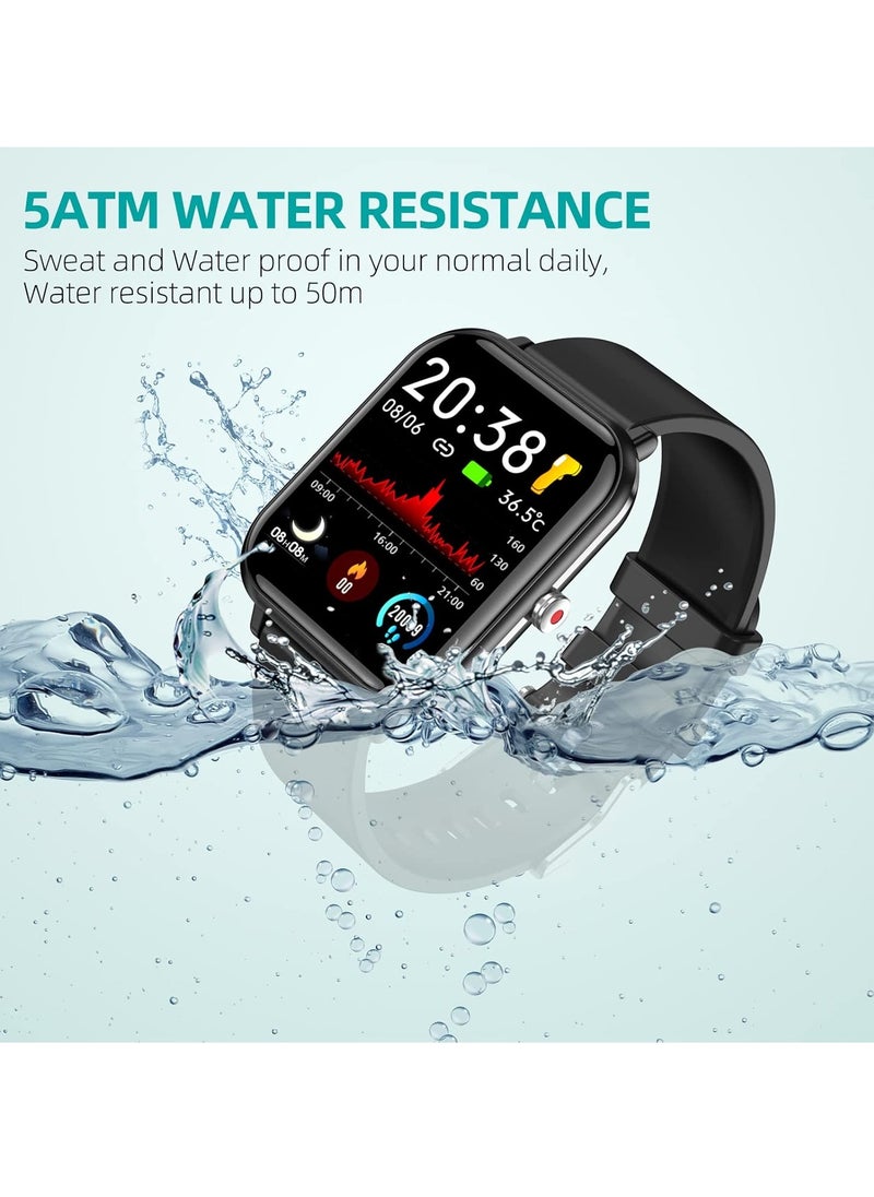 Generic - Smart Watch, Fitness Tracker with 24 Sports Modes, 5ATM Waterproof for Swimming, Monitor Steps Calorie Counter, 1.7 Inch Touch Screen Smart Watch Fitness Watch for Android iPhone (Pink) - Image 1