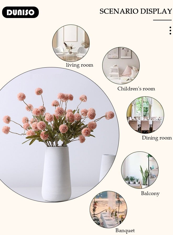 DUNISO 3 قطع زهور صناعية، زهور مزيفة من الحرير والبلاستيك، زهور هيدرانجيا الاصطناعية الواقعية، ترتيبات الزهور للمنزل والغرفة والمكتب وحفلات الزفاف وزينة الطاولات ومراكز الطاولات في الحفلات - Image 3
