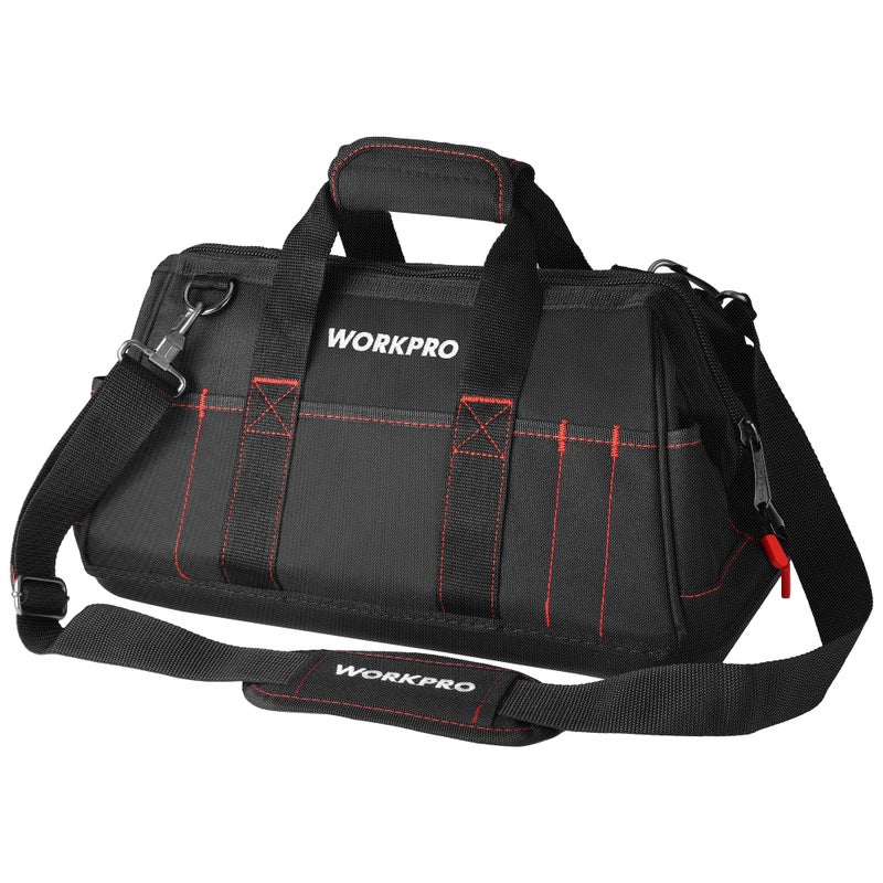 WORKPRO 16-inch Close Top Wide Mouth Tool Storage Bag with Water Proof Rubber Base, W081022A, 16" - Image 1