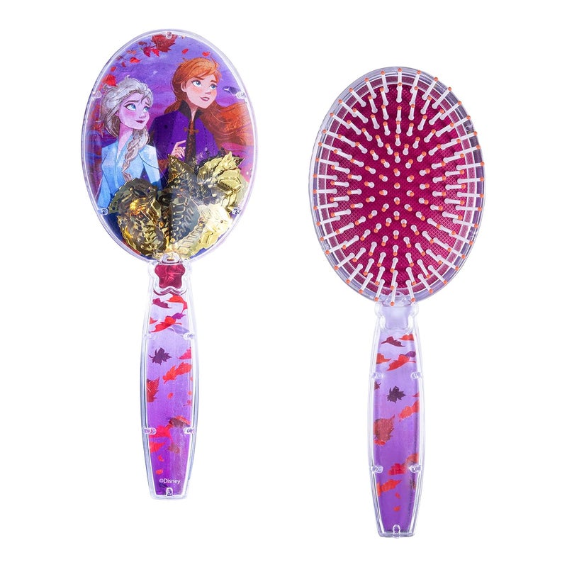 Frozen Hair Brush with Magical Sparkling Leaves Confetti HairBrush Purple  Kids Ages 3