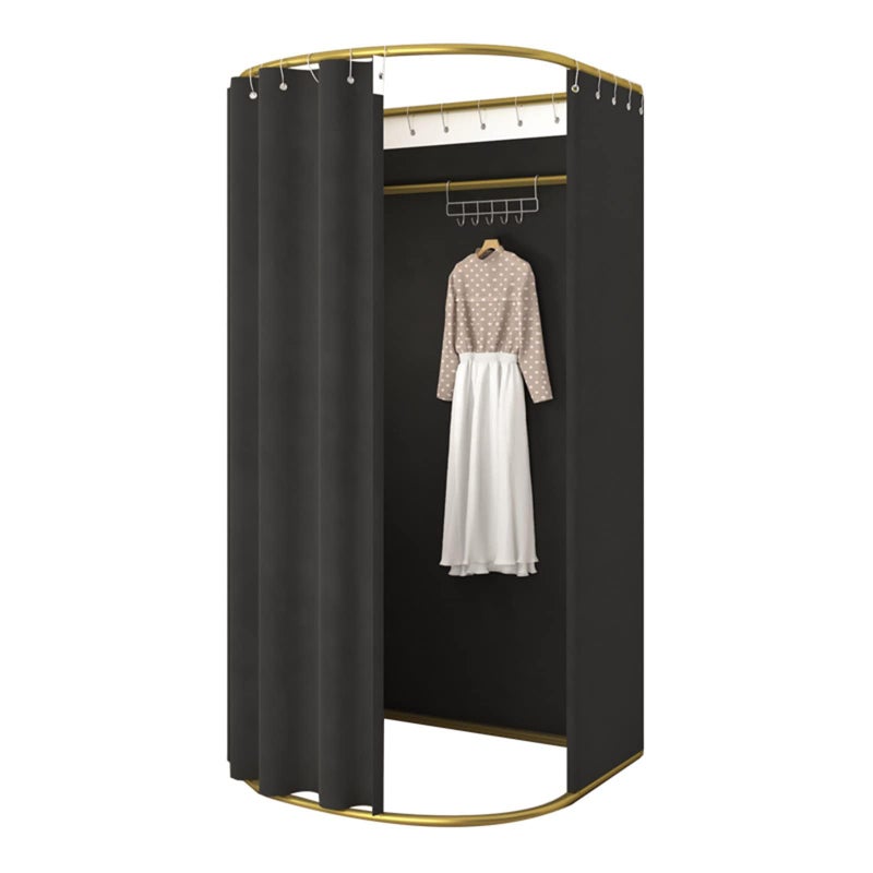 Madamera Clothing Store Fitting Room with Shading Curtain Portable Temporary Mobile Privacy Protection Dressing Room Foldable Mall Simple Changing Room and Temporary Mobile Room 200x100x95cm Black 