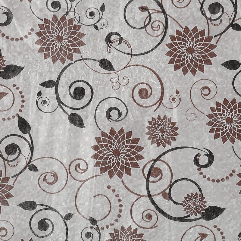 Clasiko Anti Slip Rectangular Dining Table Cover 6 Seater Brown and Black Leaves 60x90 InchesPolyvinyl Chloride Pack of 1 - Image 2