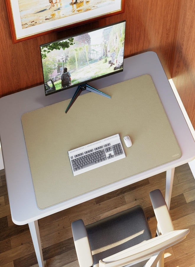 MAIDERN 40” x 24” Leather Desk Mat XL, Large Desk Pad, Reversible Cork & Leather Large Mouse pad for Desk, Waterproof Computer Desk Mat for Gaming Home Office (Golden) - Image 5