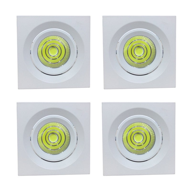 Bene BENE Radiance Aluminium Square Ceiling Light Yellow 7w Pack of 4 Pcs  - Image 1