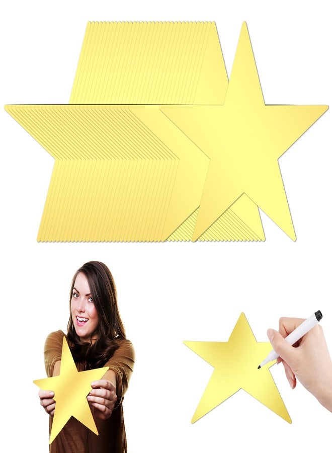 Motroce 40PCS Glitter Large Gold Five Star Cutouts Paper 11 Inch Double, Gold Star Cutouts Star Confetti Cutouts Decorations for Wedding Party Bulletin Board Stars Classroom Wall Christmas Party - Image 1