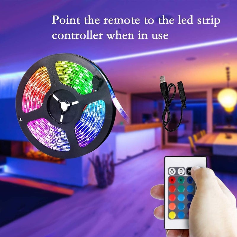 Baytion LED Light Strip, 16 Color Changing Waterproof Strip Lights with Remote Control, for TV/Bedroom/Home Decoration/Party/Bar and Outdoor, 5050 RGB (3M) - Image 2