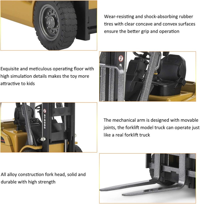 ويوبلز لعبة سيارة رافعة شوكية مصنوعة من سبيكة معدنية بمقياس 1:50، مناسبة للأطفال فوق سن 8 سنوات - Image 5