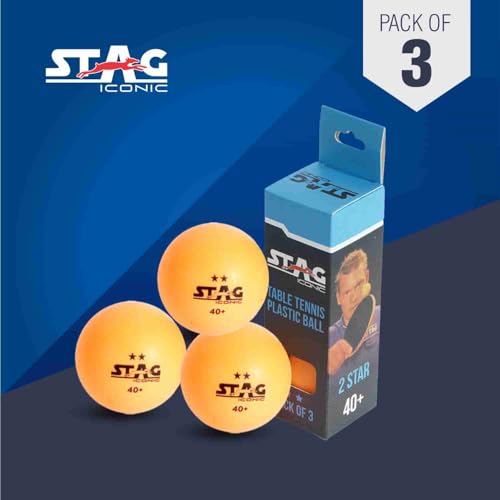 Stag Iconic 2 Star Orange Table Tennis (T.T) Balls| Advanced High Performance 40+mm Ping Pong Balls for Training, Tournaments and Recreational Play| Durable for Indoor/Outdoor Game-Orange Packof3 - Image 3