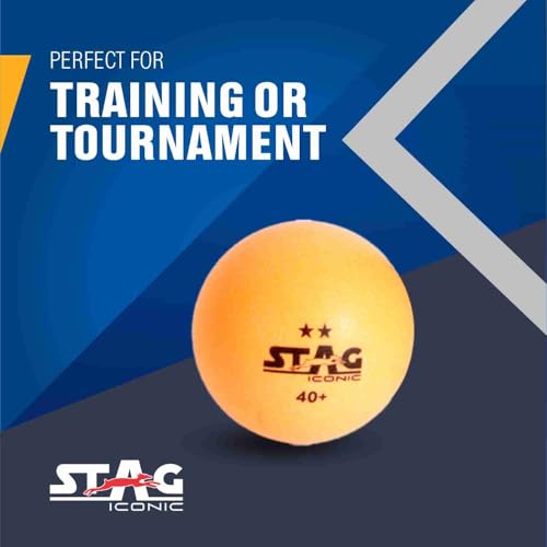 Stag Iconic 2 Star Orange Table Tennis (T.T) Balls| Advanced High Performance 40+mm Ping Pong Balls for Training, Tournaments and Recreational Play| Durable for Indoor/Outdoor Game-Orange Packof3 - Image 4