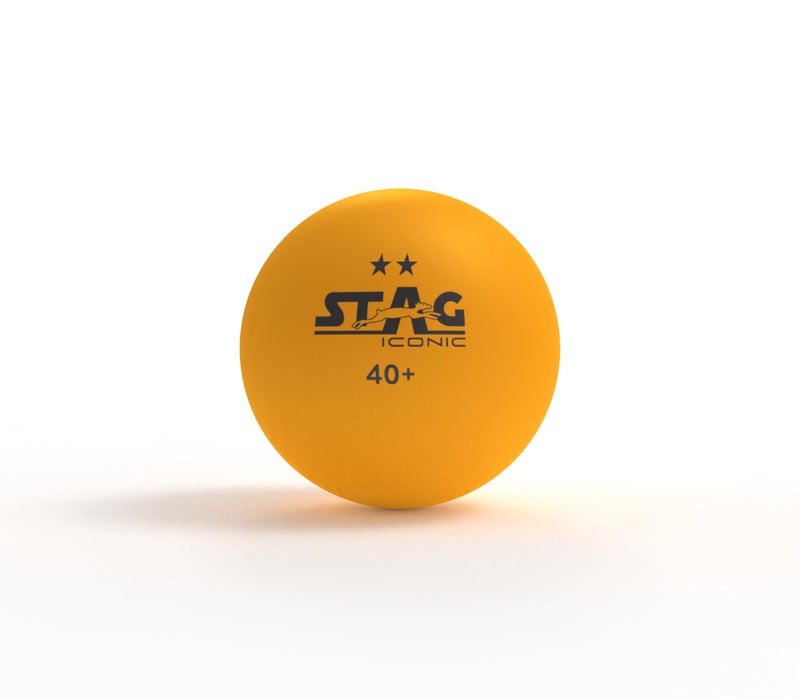 Stag Iconic 2 Star Orange Table Tennis (T.T) Balls| Advanced High Performance 40+mm Ping Pong Balls for Training, Tournaments and Recreational Play| Durable for Indoor/Outdoor Game-Orange Packof3 - Image 2