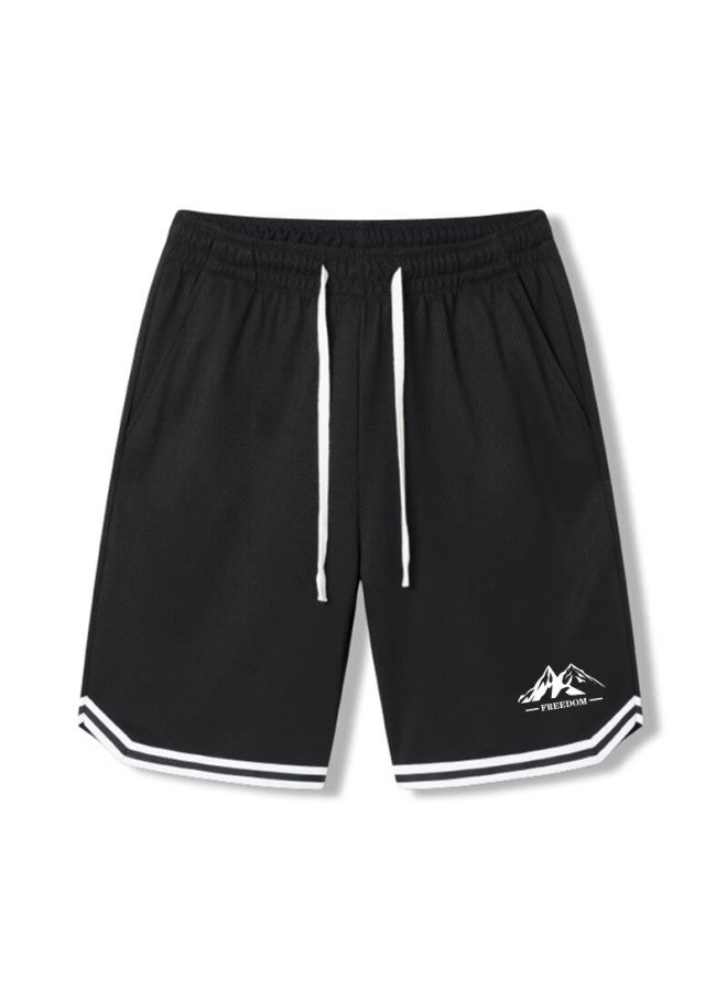 Vancamel Men's Summer Thin Loose Quick-drying Basketball Shorts Ice Silk Casual Five-point Pants White XL - Image 2