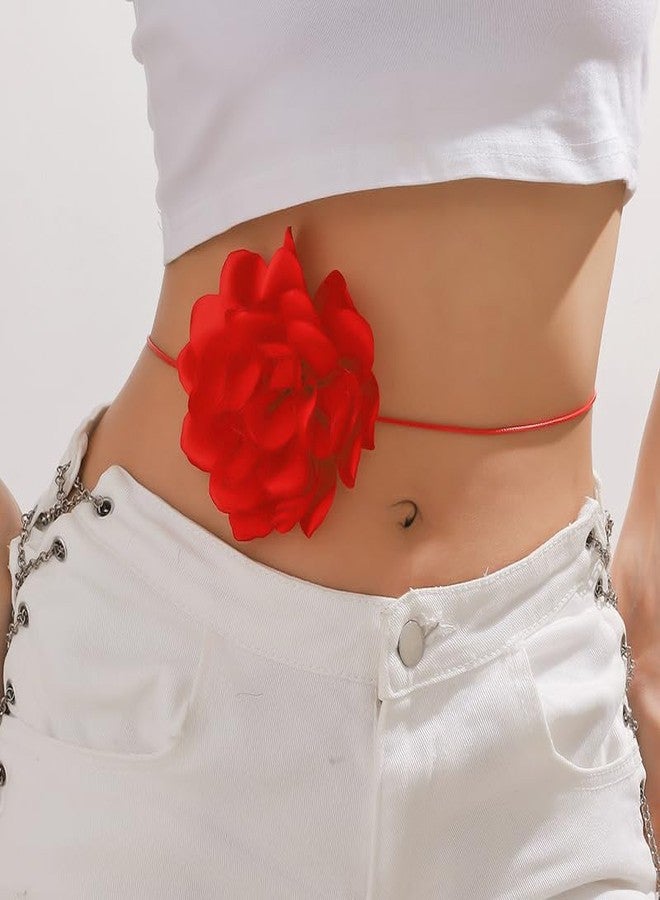 Beryuan Big Flowers Velvet Collar Necklace - Vintage Flower Choker for Women (Red) - Image 3