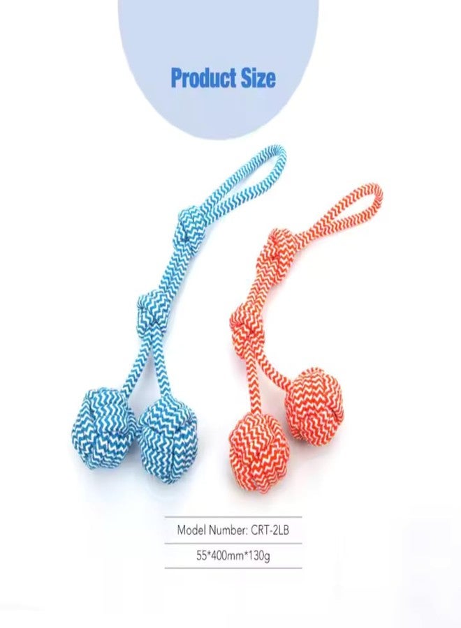 PET FUN لعبة حبل للمضغ من بيت فن مع كرتين من الحبل ومقبض | لعبة شد تفاعلية للكلاب والقطط | حبل متين للمضغ والعض وتنظيف الأسنان | مثالية للتدريب واللعب (عبوة من قطعتين) - Image 5