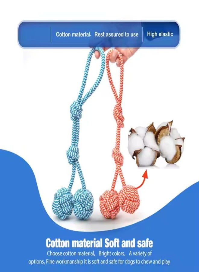 PET FUN لعبة حبل للمضغ من بيت فن مع كرتين من الحبل ومقبض | لعبة شد تفاعلية للكلاب والقطط | حبل متين للمضغ والعض وتنظيف الأسنان | مثالية للتدريب واللعب (عبوة من قطعتين) - Image 3