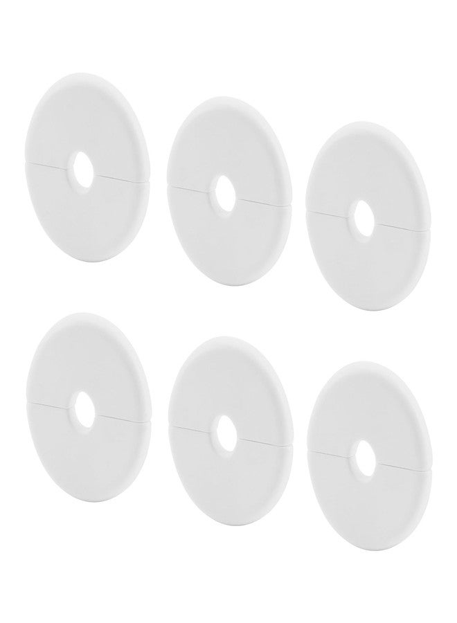 Oedema Split Flange ABS Escutcheon Plate White Pipe Flange, Fits 0.39"/10mm Diameter Pipe Plumbing Supplies, Faucet, Shower Flange, Pack of 6 - Image 1