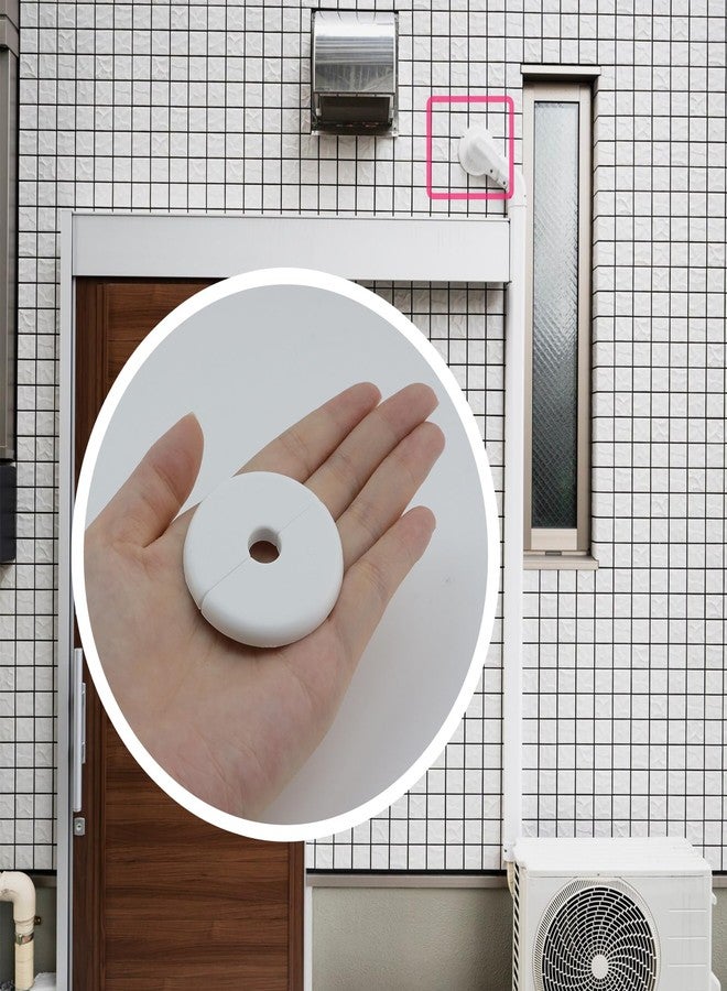 Oedema Split Flange ABS Escutcheon Plate White Pipe Flange, Fits 0.39"/10mm Diameter Pipe Plumbing Supplies, Faucet, Shower Flange, Pack of 6 - Image 5