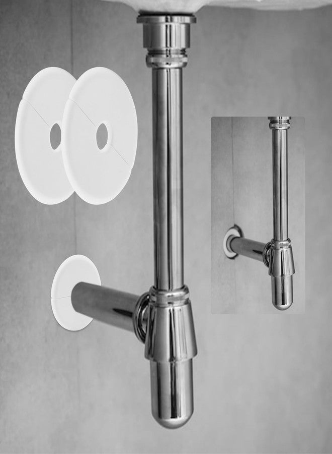Oedema Split Flange ABS Escutcheon Plate White Pipe Flange, Fits 0.39"/10mm Diameter Pipe Plumbing Supplies, Faucet, Shower Flange, Pack of 6 - Image 4