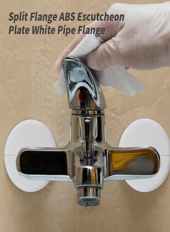Oedema Split Flange ABS Escutcheon Plate White Pipe Flange, Fits 0.39"/10mm Diameter Pipe Plumbing Supplies, Faucet, Shower Flange, Pack of 6 - Image 3