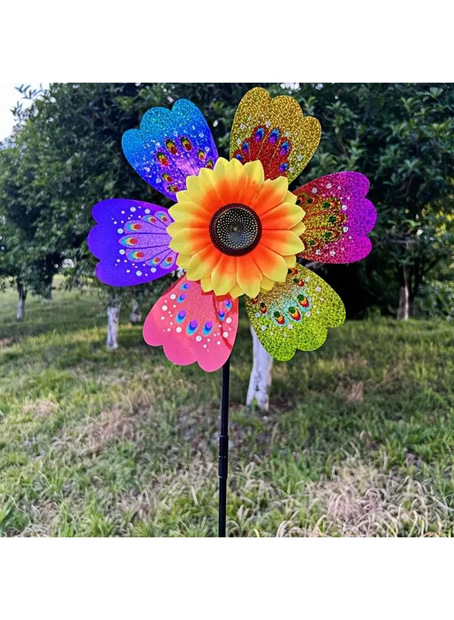 Six Leaf Sequin Sunflower Pinwheel Vibrant Outdoor Garden Decor for Holidays - Image 5