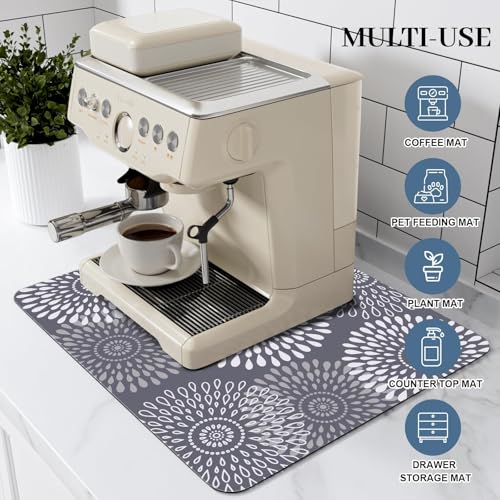 LuxStep Dish Drying Mat Super Absorbent Kitchen Counter Mat Rubber Backing Draining Mat Easy to Clean Kitchen Accessories Dish Rack Pad for Dishes, Utensils, Countertops, Sinks 15" x 18" Grey - Image 3