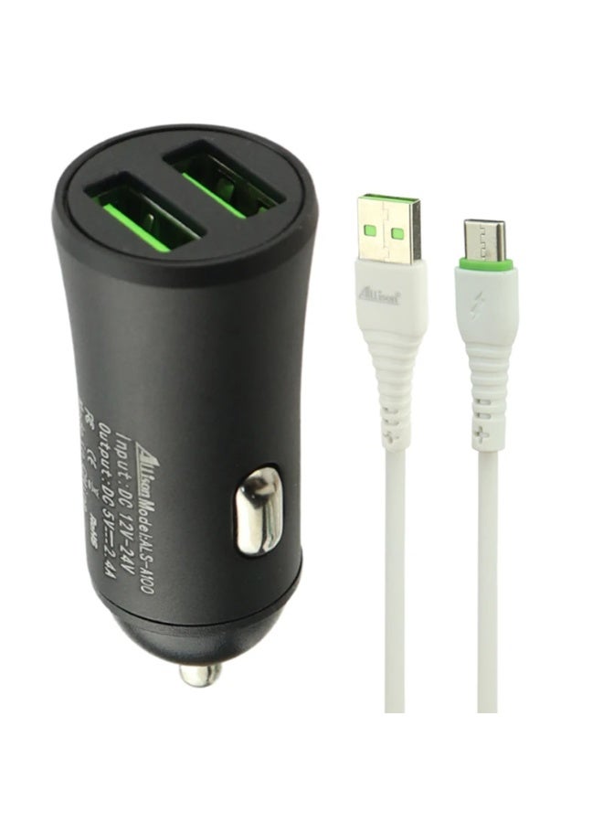 ALLISON ASL-N028 CAR CHARGER 2 USB + TYPE C CABLE 1Meter - Image 3