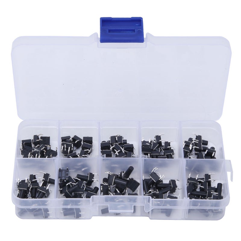 100pcs 10 Value 6x6x4.3-13mm Tactile Push Button Switch Waterproof Micro Tact Switch - Image 1