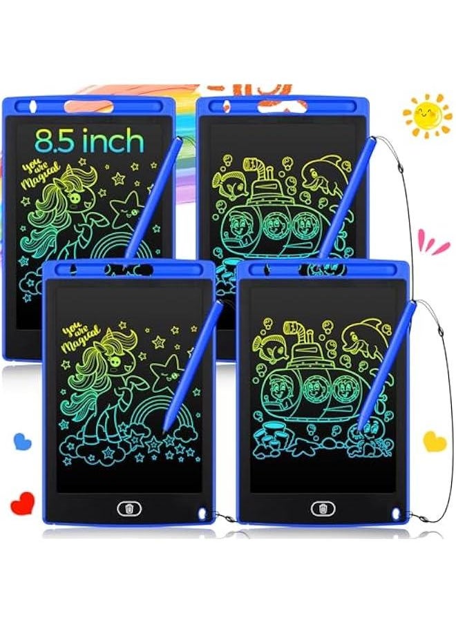عربست 4 لوحات كتابة LCD للأطفال بحجم 8.5 بوصة - هدية ألعاب للأطفال، لوح رسم إلكتروني ملون قابل للمسح وإعادة الاستخدام (أزرق)  - Image 1