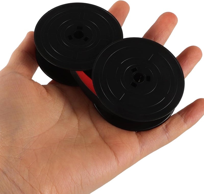 Universal Typewriter Ribbon Twin Spool Black and Red Ink Ribbon Replacement for Vintage Typewriters and Calculators, Dual Spool Cartridge for Office and School Use - Image 4