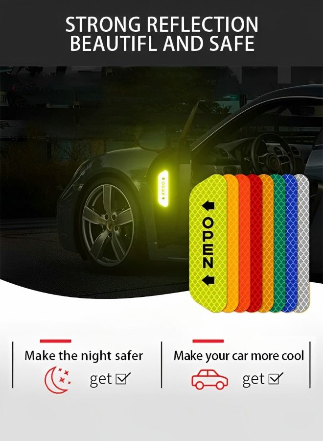 GROIC 20 قطعة/5 مجموعة ملصقات باب السيارة علامة تحذير السلامة العالمية مفتوحة عالية عاكس الشريط اكسسوارات السيارات دراجة نارية الخارجي خوذة دراجة ملصق - Image 2