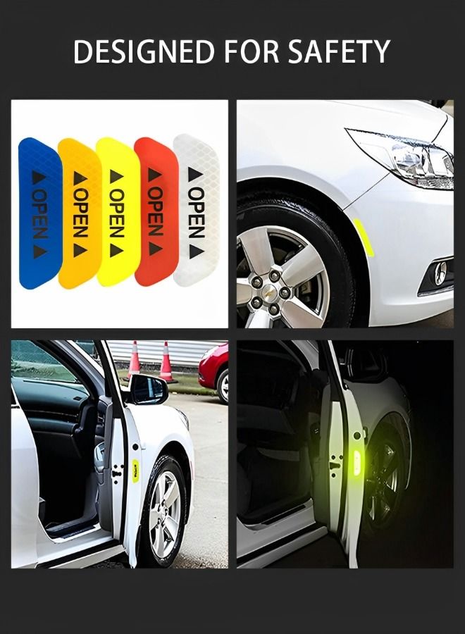 GROIC 20 قطعة/5 مجموعة ملصقات باب السيارة علامة تحذير السلامة العالمية مفتوحة عالية عاكس الشريط اكسسوارات السيارات دراجة نارية الخارجي خوذة دراجة ملصق - Image 5