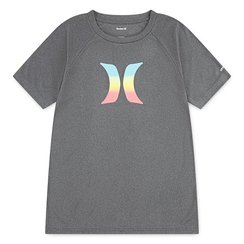 Hurley قميص حارس rash للأولاد من هيرلي، أسود/رمز، كبير US - Image 1