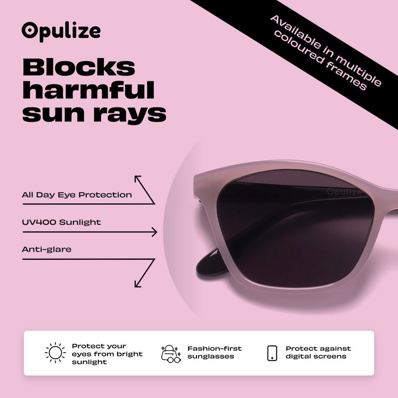 OPULIZE KAT Sunglasses for Women Men, Cat-Eye Frame with Spring Hinges and Tinted UV400 Protection Lens, Black (Pack of 1) - Image 5