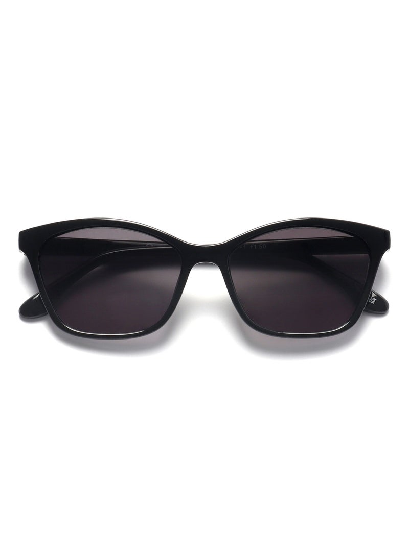 OPULIZE KAT Sunglasses for Women Men, Cat-Eye Frame with Spring Hinges and Tinted UV400 Protection Lens, Black (Pack of 1) - Image 1