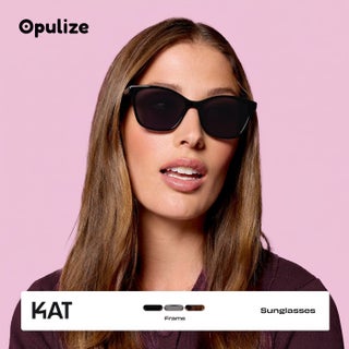 نظارات شمسية KAT للنساء والرجال، إطار على شكل عين قطة مع مفصلات زنبركية وعدسات محمية من الأشعة فوق البنفسجية UV400، سوداء (عبوة من 1) - view 4