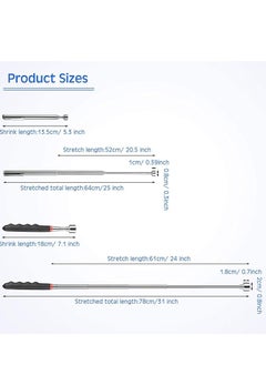 Excefore Telescoping Magnetic Pickup Tools,  20 lb Magnetic Tool and 3 lb Telescoping Magnet Stick Gadget for Hard to Reach Places, Suitable for Birthday, Father’s Day Gift  - Image 2