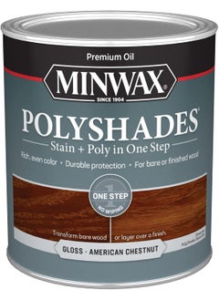 1 qt Minwax 61475 American Chestnut PolyShades Wood Stain And Polyurethane Gloss