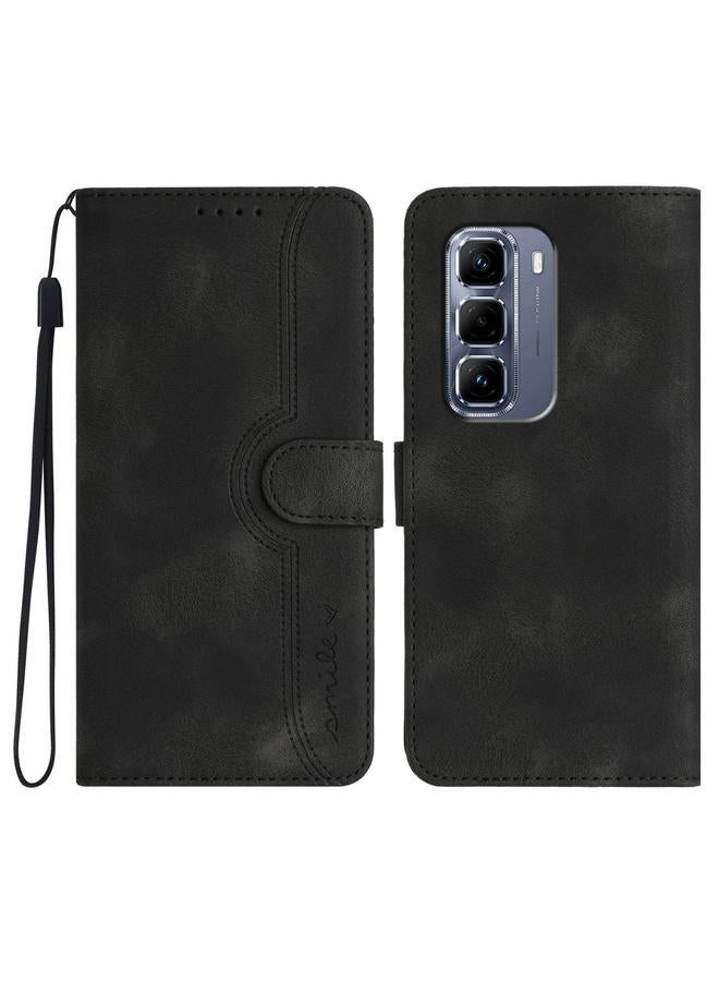 Zaboon Case For Infinix Hot 50 Pro 4G Heart Pattern Skin Feel Leather Phone Case - Image 1