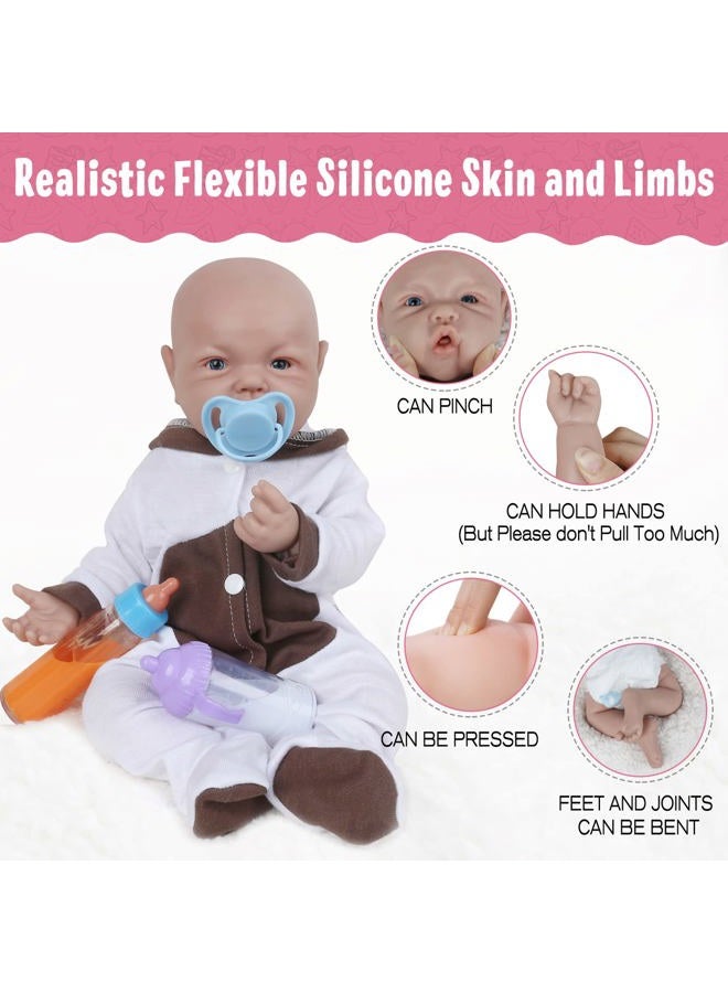 Vollence 17 Inch Full Silicone Baby Doll That Looks Real - Not Vinyl Material, Reborn Lifelike Girl - Image 4